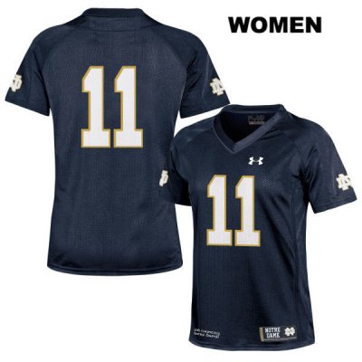 Notre Dame Fighting Irish Women's Alohi Gilman #11 Navy Under Armour No Name Authentic Stitched College NCAA Football Jersey QNT5099RT